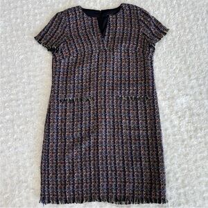 (2P) Elegant Tweed Dress in Blue and Pink